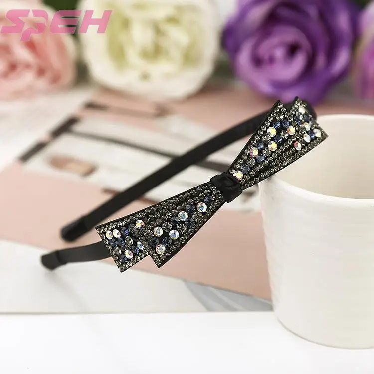 fashion diamond studded hair hoop exquisite and elegant girl face washing hair hoop bow hair hoop manufacturer wholesale