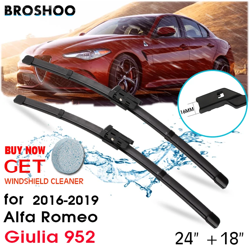 

Car Wiper Blade Front Window Windscreen Windshield Wipers Blades Auto Accessories For Alfa Romeo Giulia 952 24"+18" 2016-2019