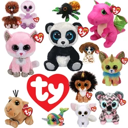 Ty Beanie unicornio gato vaca flamencos peluche Animal zorro búho perro Reno León ratón conejito juguetes colección regalo de Navidad, 15cm