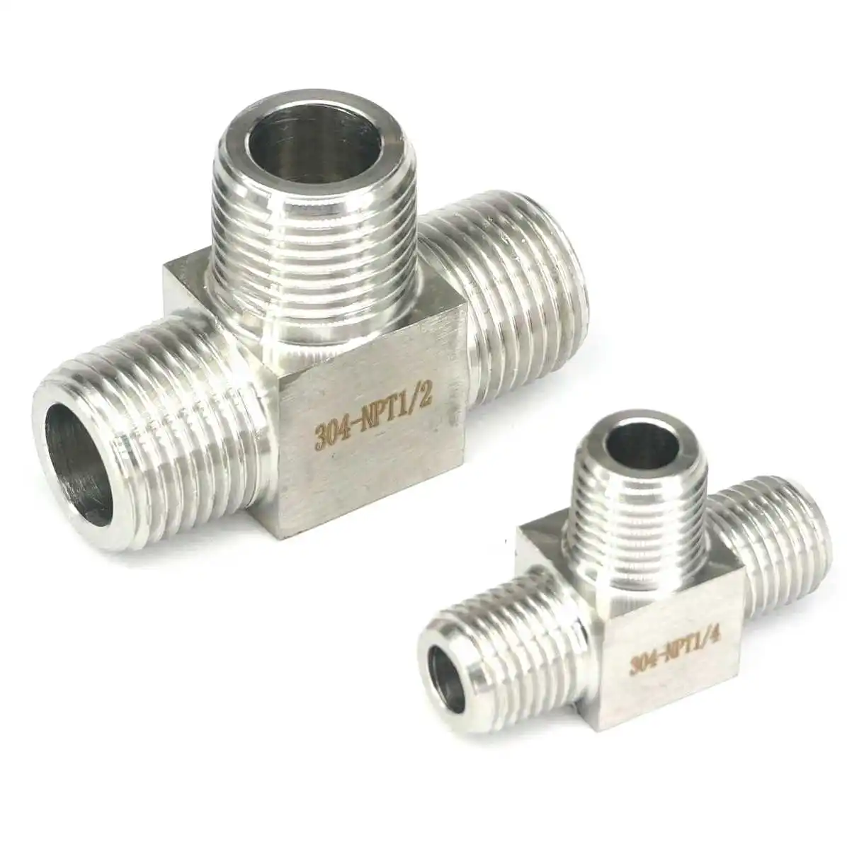 

High Pressure 200 Bar 1/8" 1/4" 3/8" 1/2" 3/4" 1" NPT BSPT Male 304 Stainless Steel Tee 3 Ways Pipe Fitting Water Gas Oil