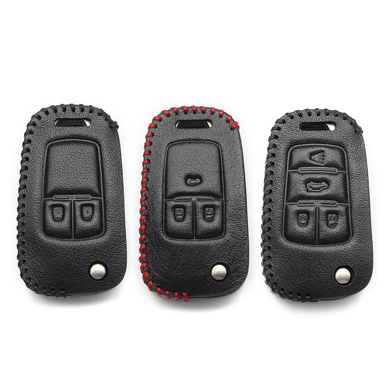 KUKAKEY Genuine Leather Car Key Case Cover Car Styling For Opel Astra G H J Mokka Insignia Vectra Meriva Zafira Key Bag Holder