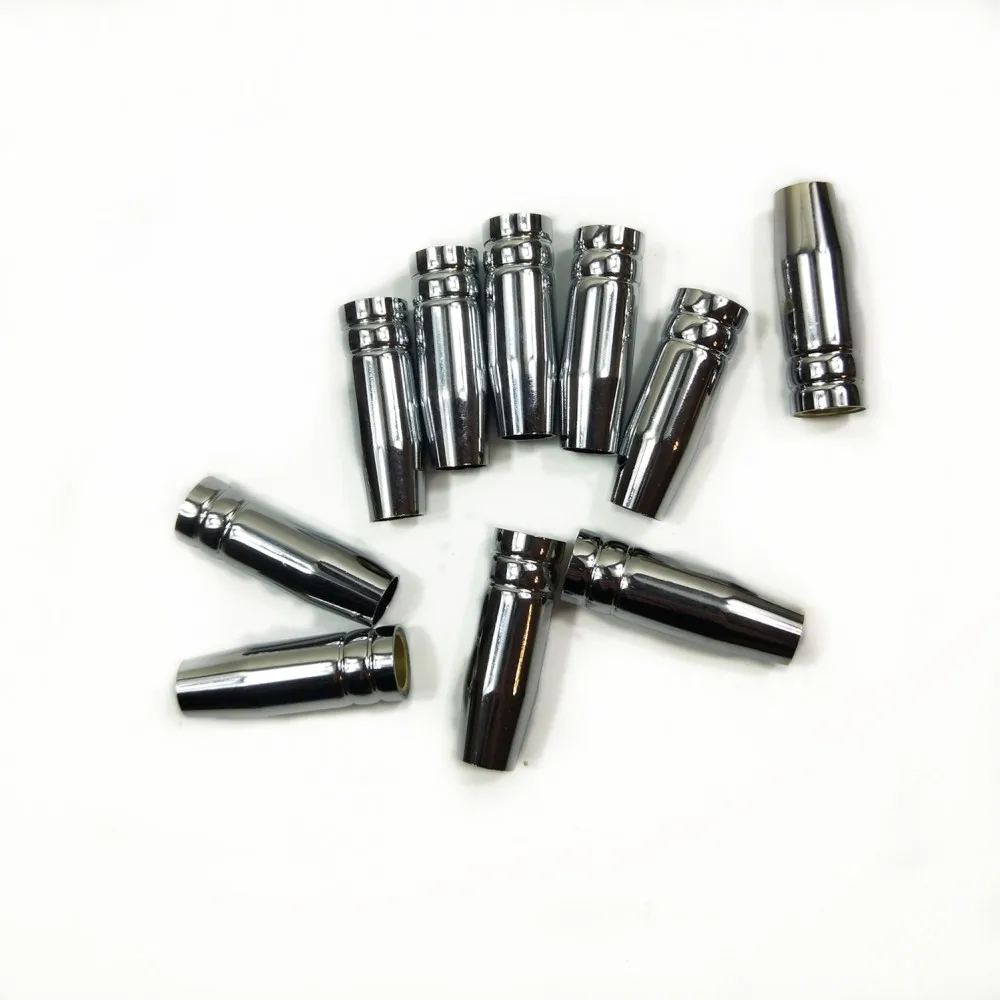 15AK 가스 노즐 10pcs 유로 스타일 미그 용접 총 팁 노즐 쉴드 컵 MB 14AK 15AK 미그 용접 토치