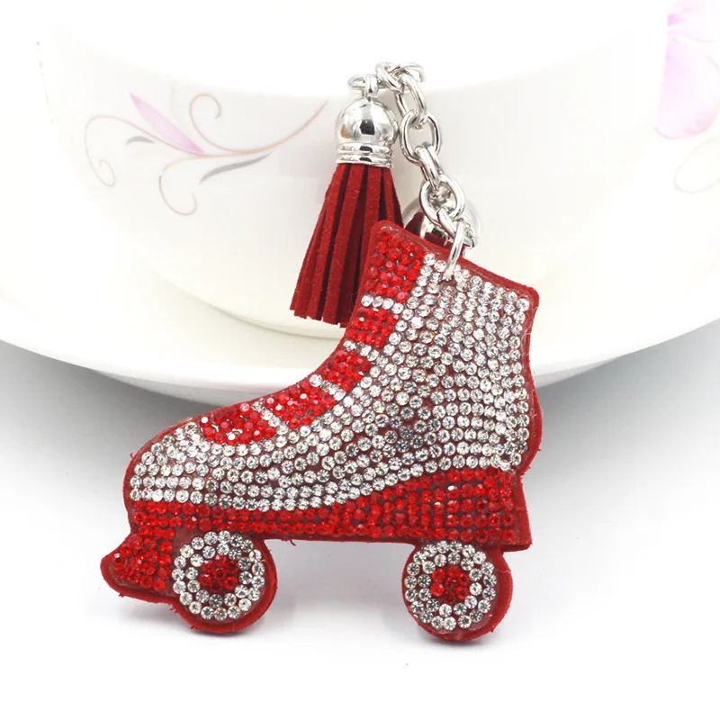 

Keychain Tassel Velvet Thread Material Inlaid Zircon Bag Decoration Pendant Creative Skate Shoe Ornament Supply Fashion Key Rin