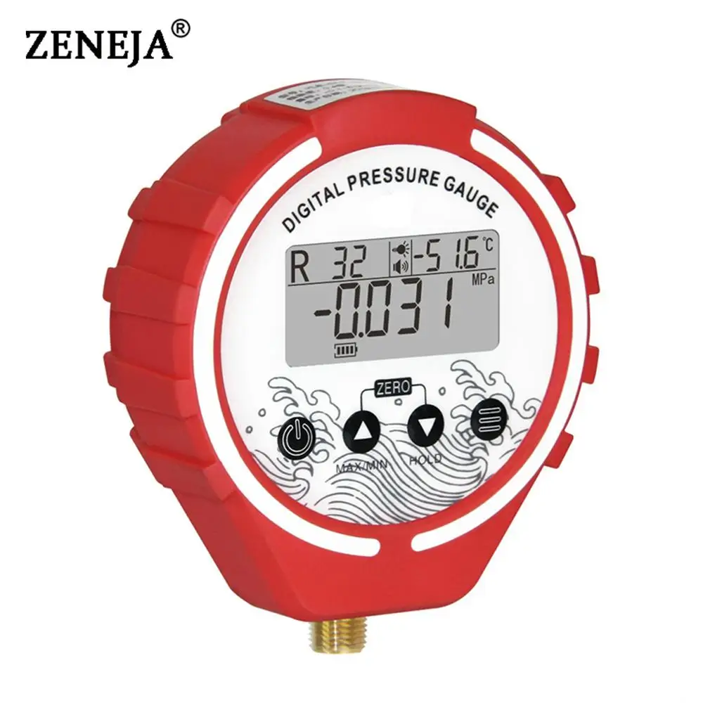 Pressure Gauge Refrigeration Digital Manifold Tester Vacuum Pressure Meter HVAC Temperature Tester Freon Pressure