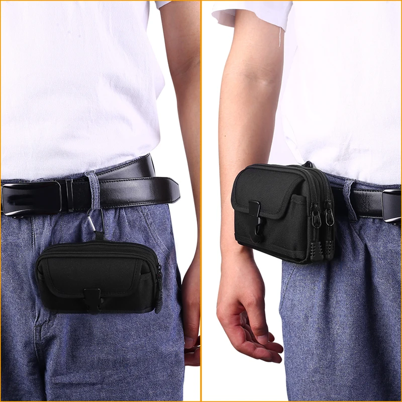 Tactical Men\'s Belt Waist Bag Pack Molle Pouch Small Pocket Outdoor Mobile Phone Pouch for 7\