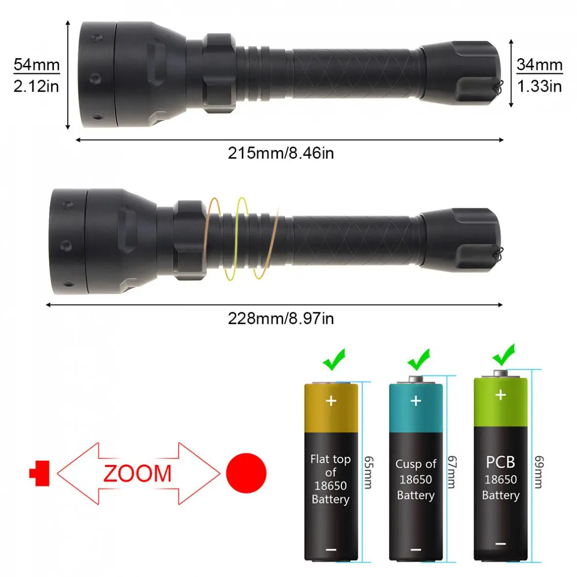 T50 Long Range Infrared Zoomable 10W IR 940nm LED Range Radiation Flashlight with Night Vision for Hunting Torch