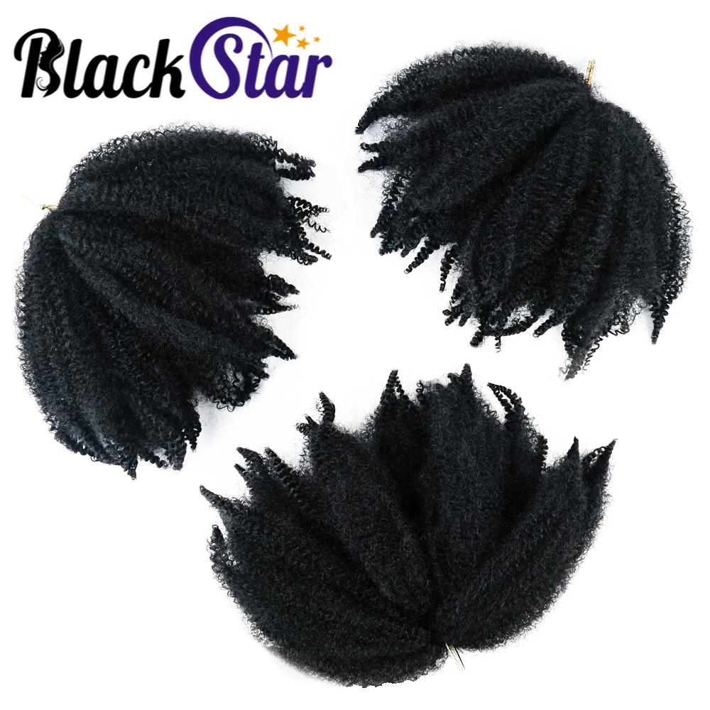 Black Star Hair Marley Hair Afro Kinky Twist Crochet Marley Braiding Hair 8 Inch Short Synthetic Hair Extensions for Women