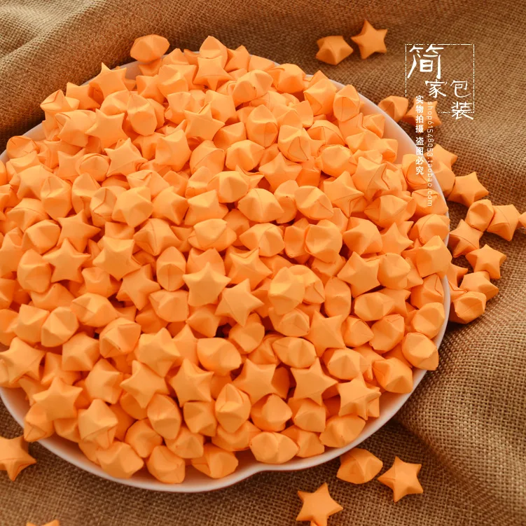 200PCS Handmade Finished Origami Paper Lucky Stars Bight Color Star Decorations For Birthday Baby Shower Anniversary Gift
