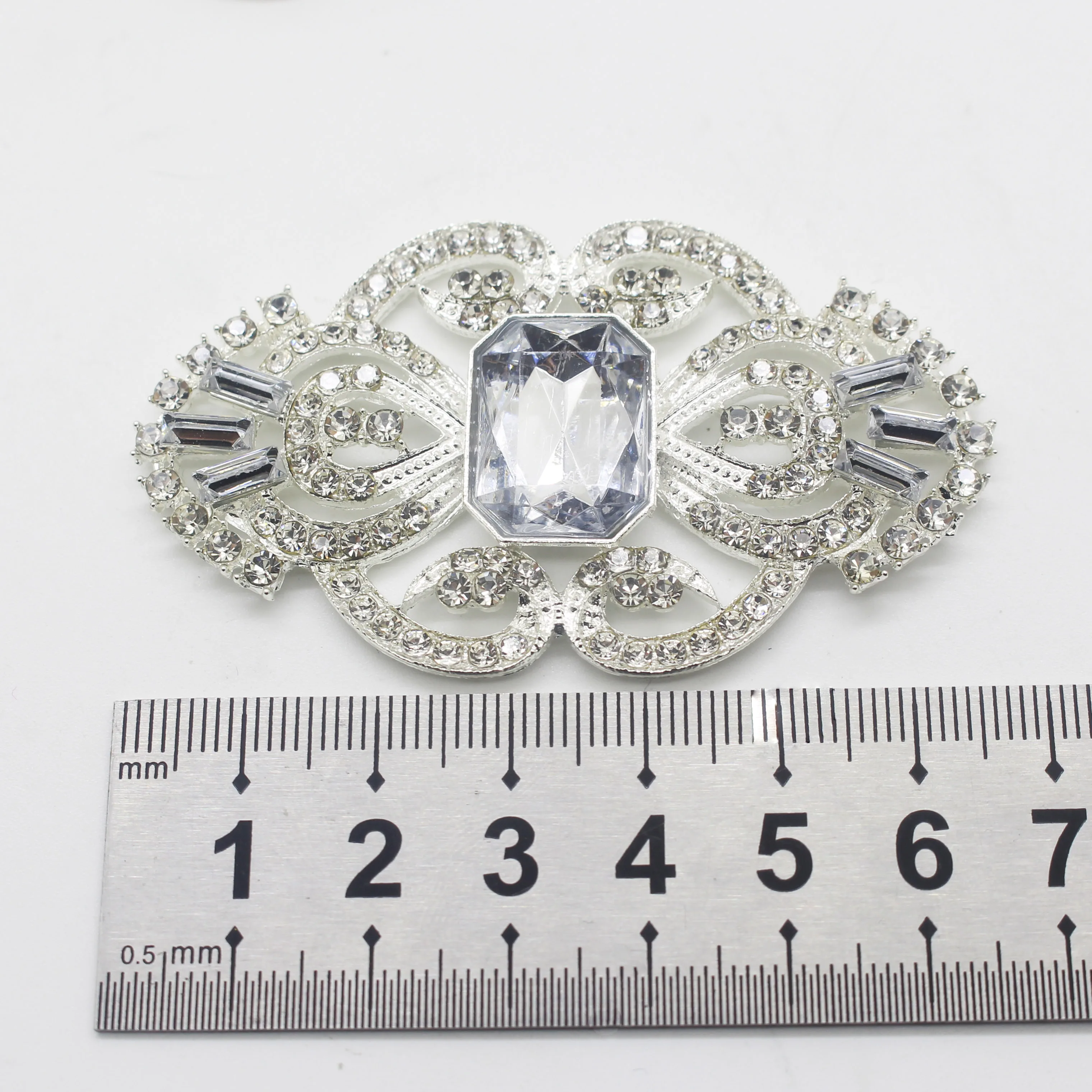 Fashion 2Pc/lot 38x67mm New style Crystal Rhinestone Metal Decorative Craft Accessories DIY Clothing Sewing Supplies