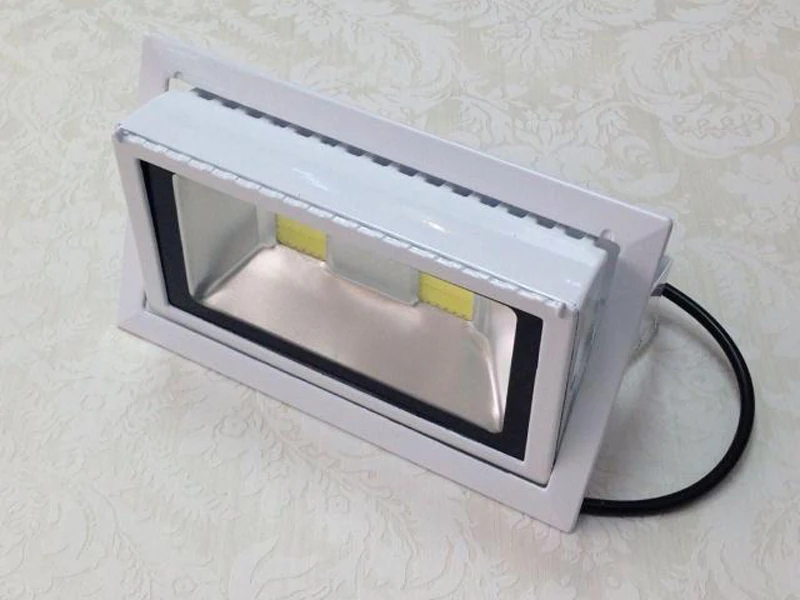LED Downlights 50W COB Rectangular Recessed Ceiling Down Light 130-140lm/w Rotatable Adjustable Downlight Indoor Lighting