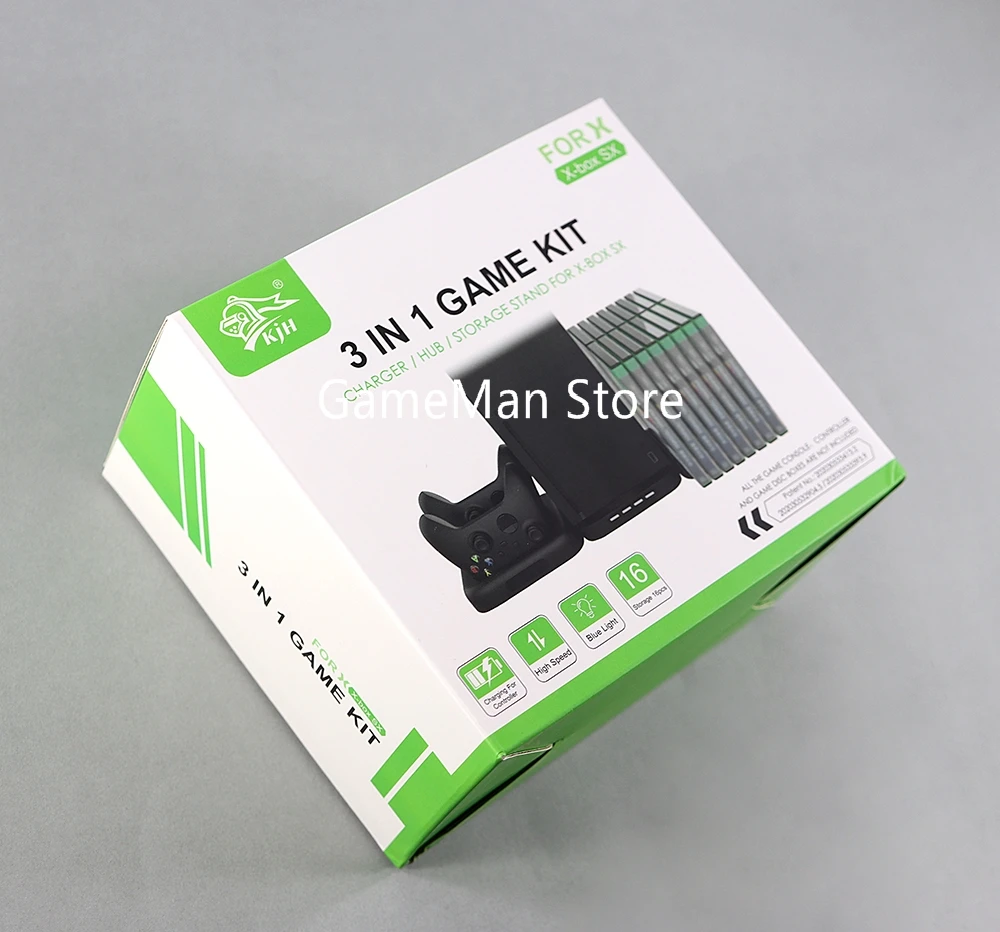 For Xbox S X Controller With Storage Game Disc For Xbox Series X 3 in 1 Game Kit Console Vertical Stand Dual Charging Dock Hub