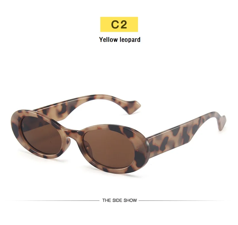 Mode Oval Sonnenbrille Vintage Marke Designer Platz Retro Sonnenbrille Weibliche Dame Brillen Gelee Farbe Shades UV400 – Detail 8