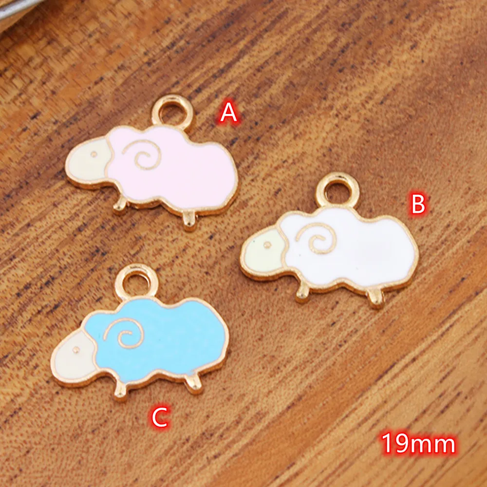 

Sheep Charm Pendant 20pcs Colorful Enamel Charms Cartoon Animal Pendants Fit Necklace bracelet DIY Fashion Jewelry Accessory