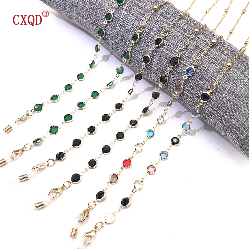 Colorful Crystal Bead Eyeglass Holder Fashion Glasses Chain For Women Eye Accessories Eyewear Straps Cord Sunglasses String