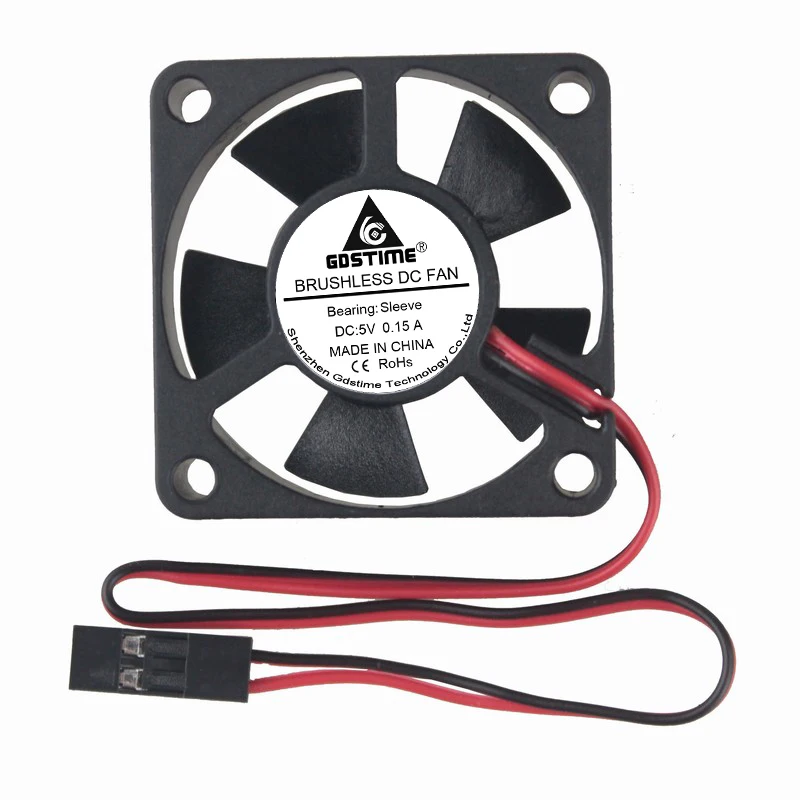 200pcs Gdstime Mini 35x35x10mm 3D Printer Fan 35mm x 10mm 3510 Motor Fan DC 5V Dupont 2Pin Brushless Cooling Fan Axial Cooler