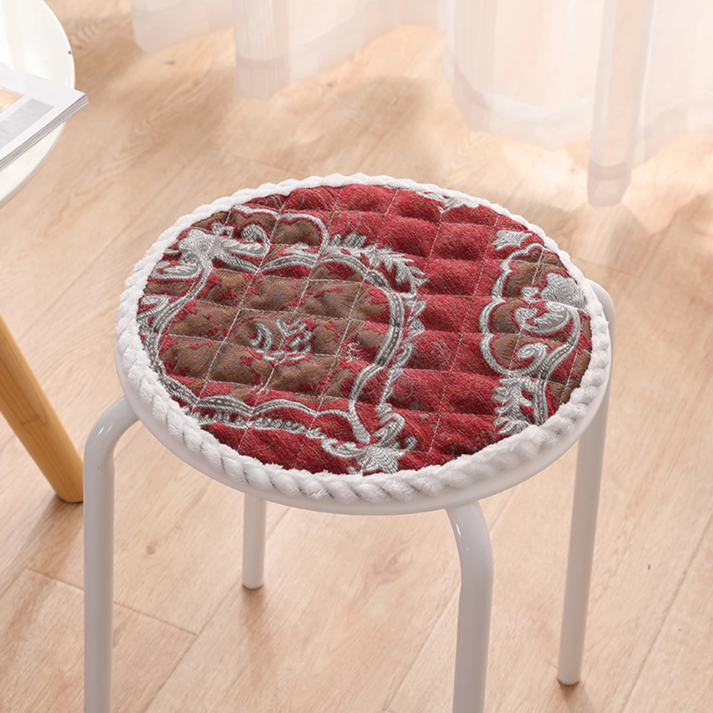 Classical Style Chenille Stool Cushion White Bar Chair Round Seat Cushion On Chair Warm 2021 Hot Elegant Stool Decor Home