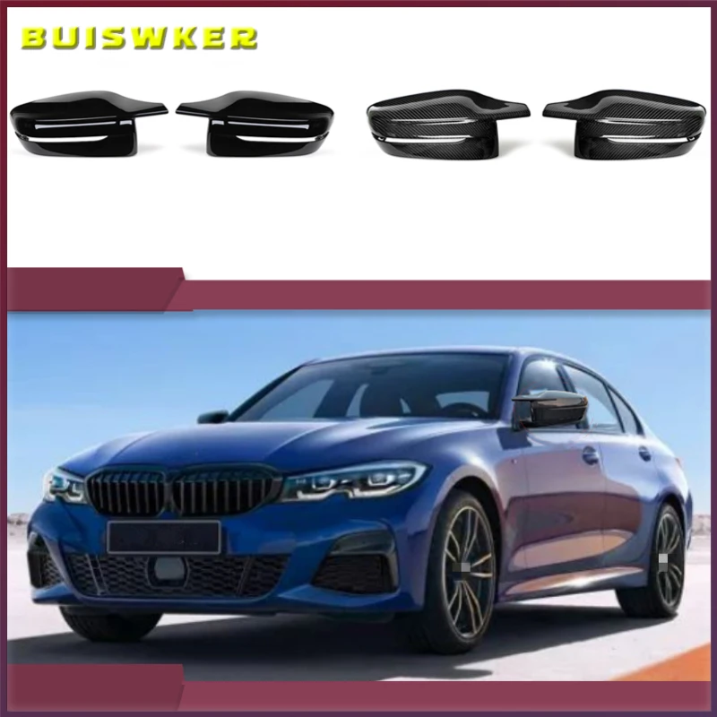 Für BMW 2 3 4 5 7 Serie G20 G21 G28 G22 G11 G12 G42 M4 Style LHD RHD G30 G38 Glänzend schwarze Seitenflügel-Rückspiegelabdeckungen