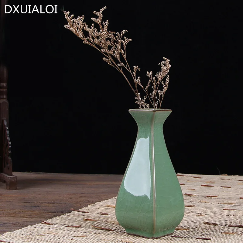 Jingdezhen celadon vase ceramic crafts creative ceramic flower simple home decoration accessories flower vase Gift DXUIALOI