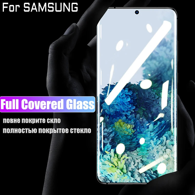 Vetro temperato UV per Samsung Galaxy S24 S23 S22 S21 S20 Ultra FE Screen Protector S10 S8 S9 Note 20 10 Plus S10E 5G S 23 Film