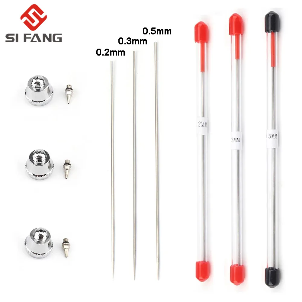 

0.2/0.3/0.5mm Airbrush Nozzle Airbrush Needle Nozzle Cap Replacement Parts for Airbrush Spray Gun Sprayer Accessories