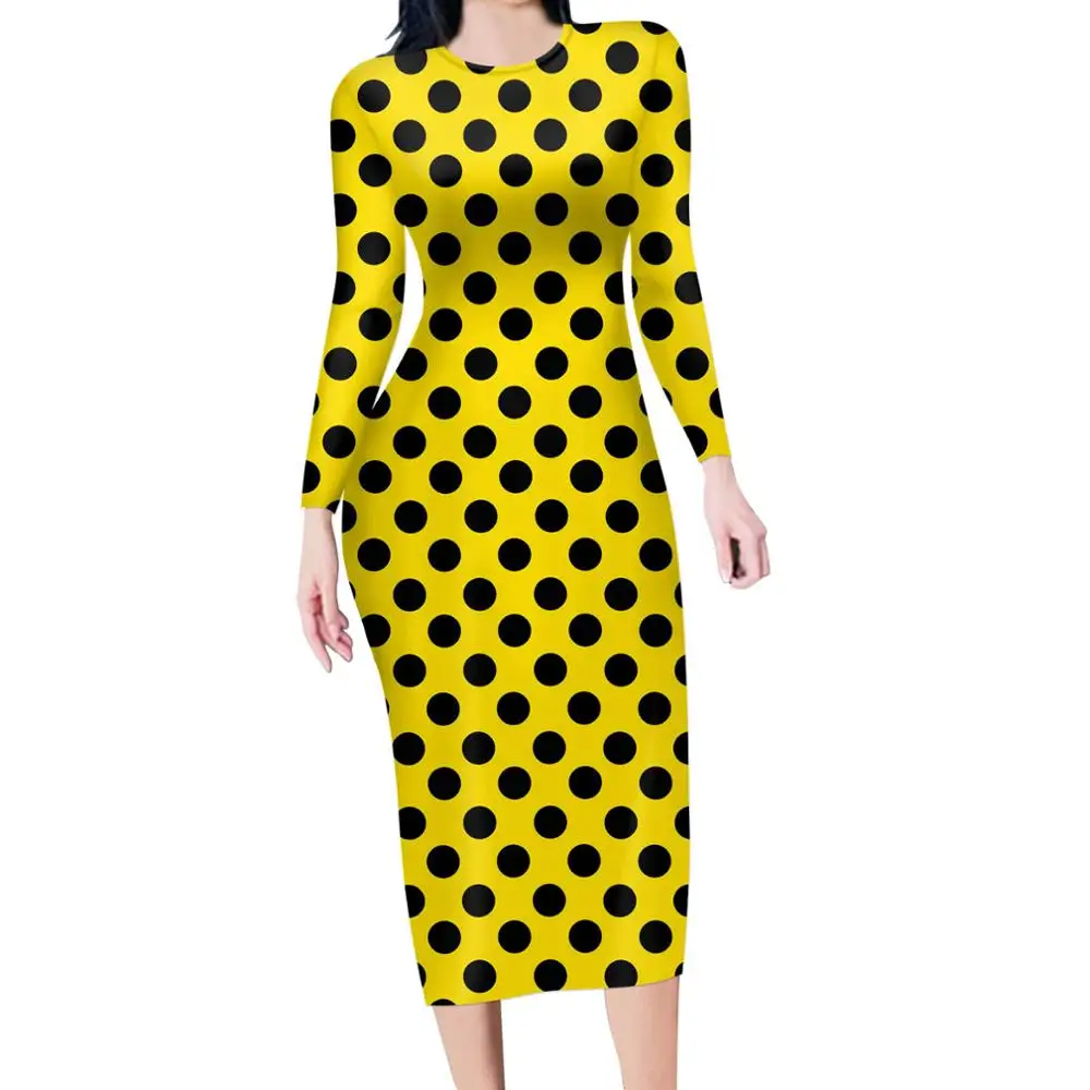 HYCOOL Fashion Soft Long Sleeve Dress for Women Multi Color Polka Dot Ladies Clothes New Arrival 2020 Elegant Winter Casual Wear