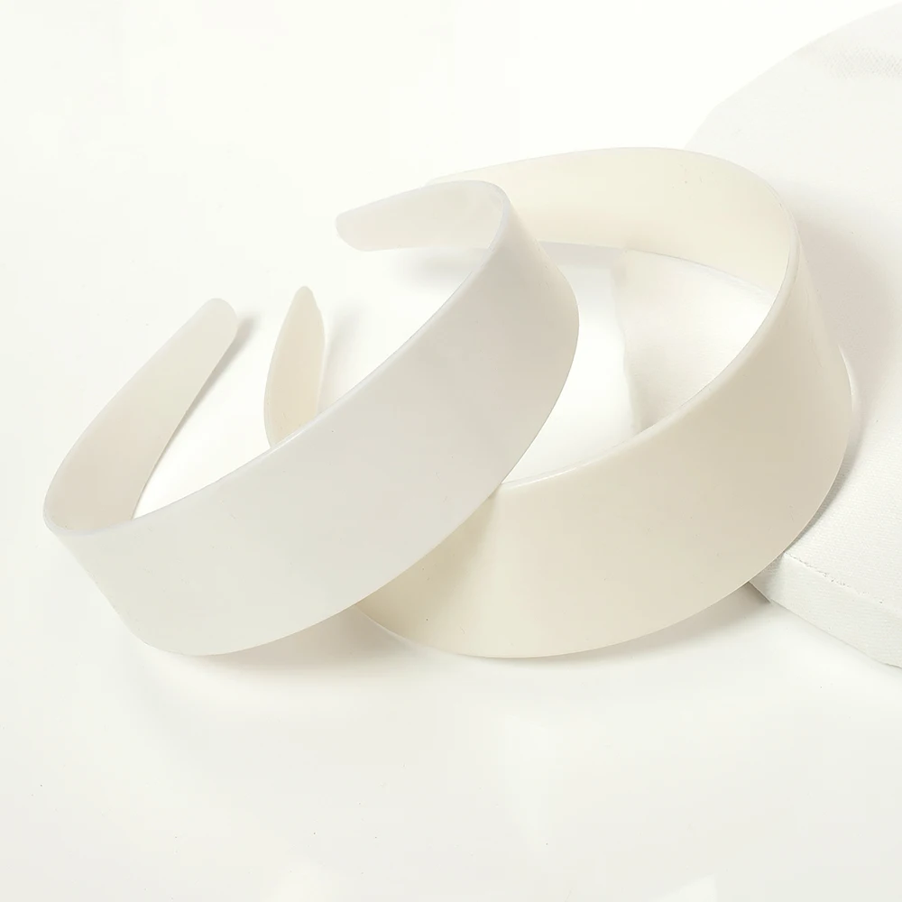 5pcs 3.8/4.8cm White Black Plastic Wide Headbands Flat Bezel for DIY Jewelry Making Accessories Hairbands Base Setting