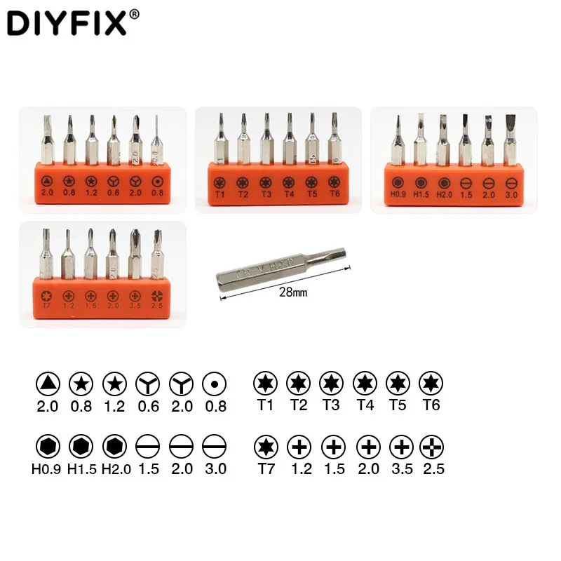 DIYFIX 28 in 1 Multi-Function Screwdriver Bit Set For Mobile Phone Household Disassemble Opening Repair Tools