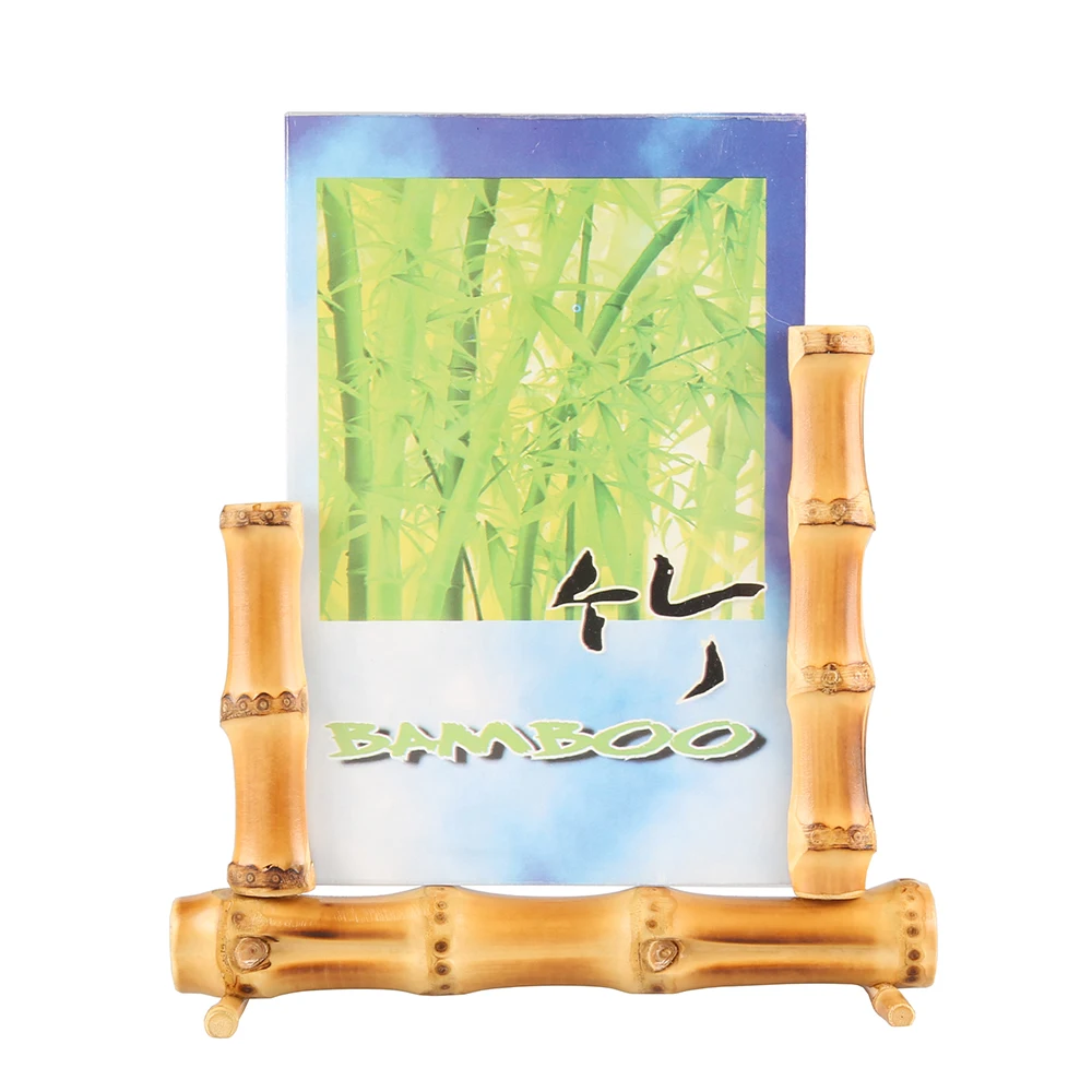 

Unique Creative Handmade Natural Bamboo Root Photo Picture Frame Advertising Document Sign Card Display Stand Rack Menu Holder