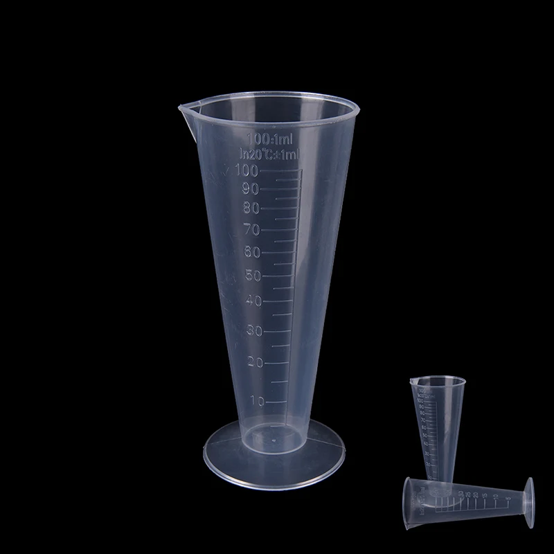 1 Pcs 100ml Transparent Cup Scale Plastic Measuring Cup Measuring Tools Triangular Measuring Cup With Scale Tapered