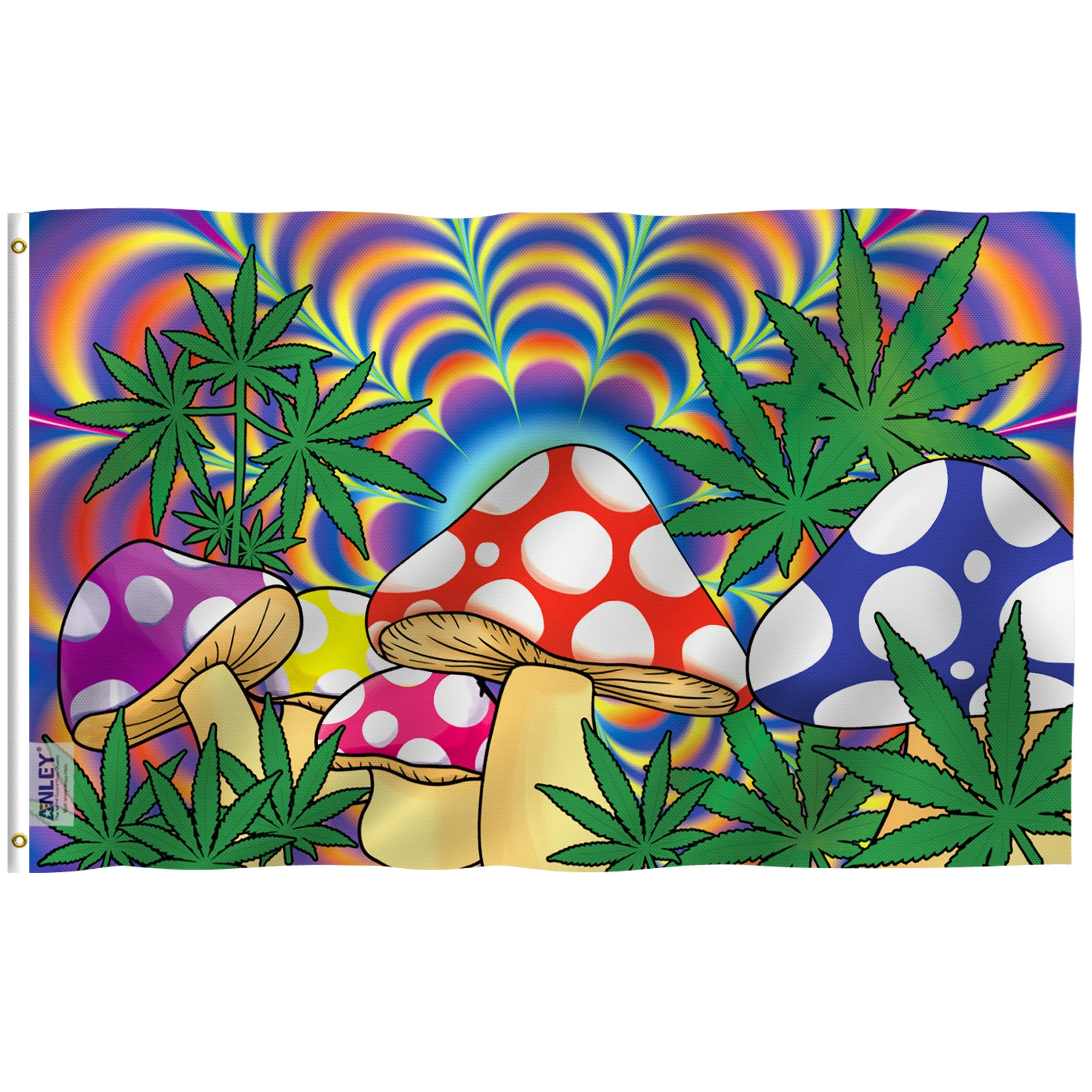 Anley Fly Breeze 3x5 Foot Marijuana Mushroom Flag - Weed Shrooms Flags