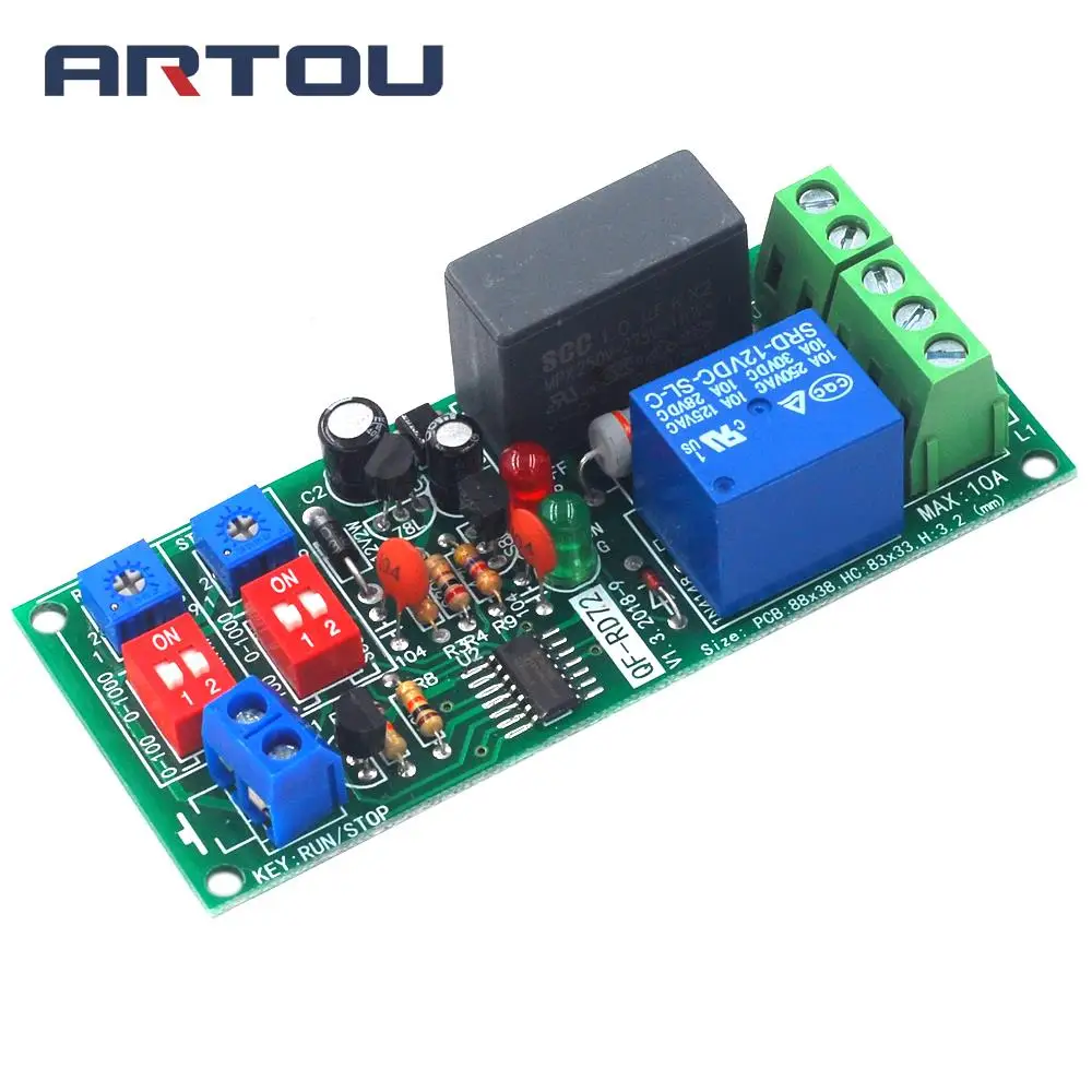 Dual Time Adjustable Cycle Delay Timing Relay Repeat ON OFF Switch Infinite Loop Timer Module AC 100V 110V 120V 220V 230V 240V