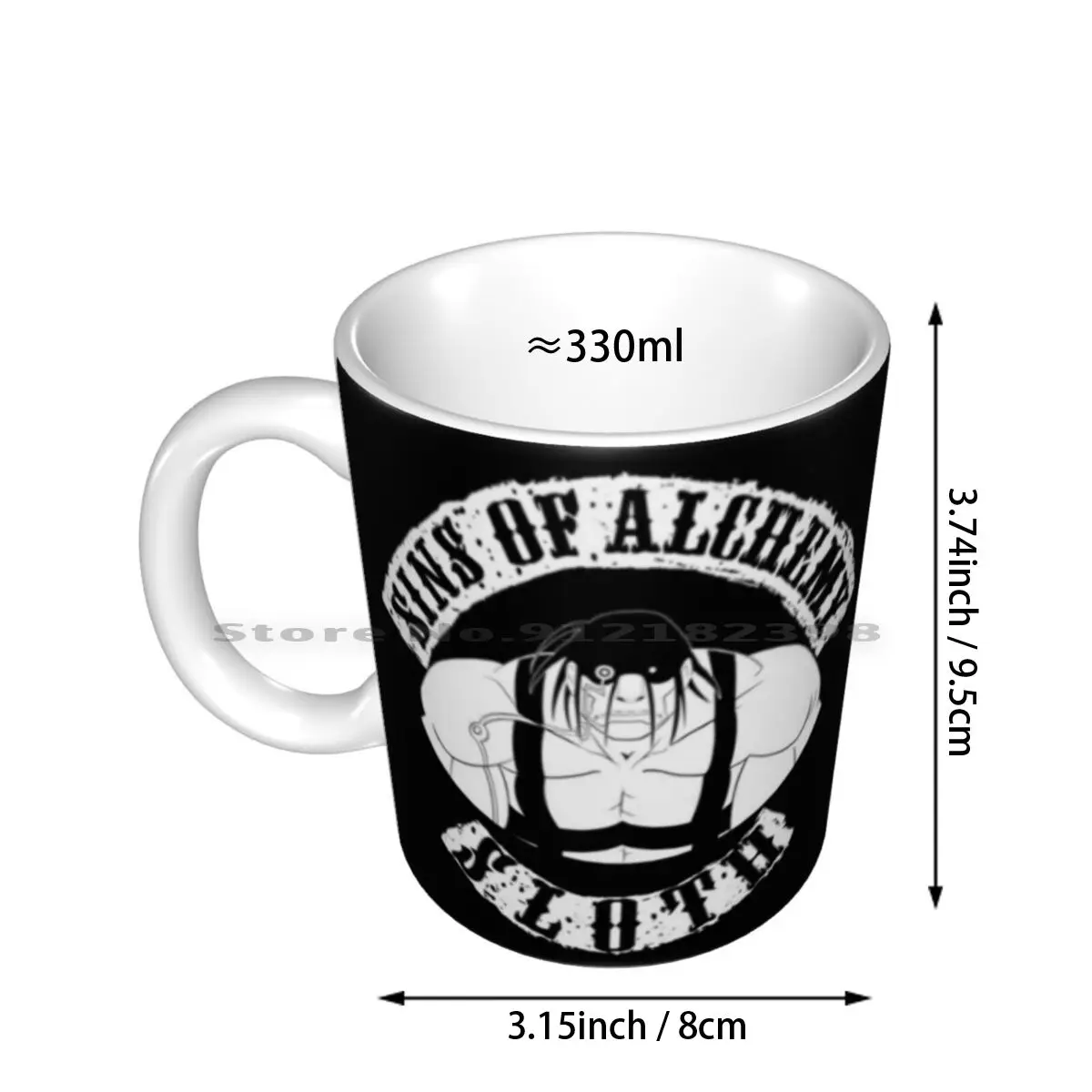 Sins Of Alchemy-Sloth V2 Ceramic Mugs Coffee Cups Milk Tea Mug Fullmetal Alchemist Brotherhood Sloth Fullmetal Full Metal