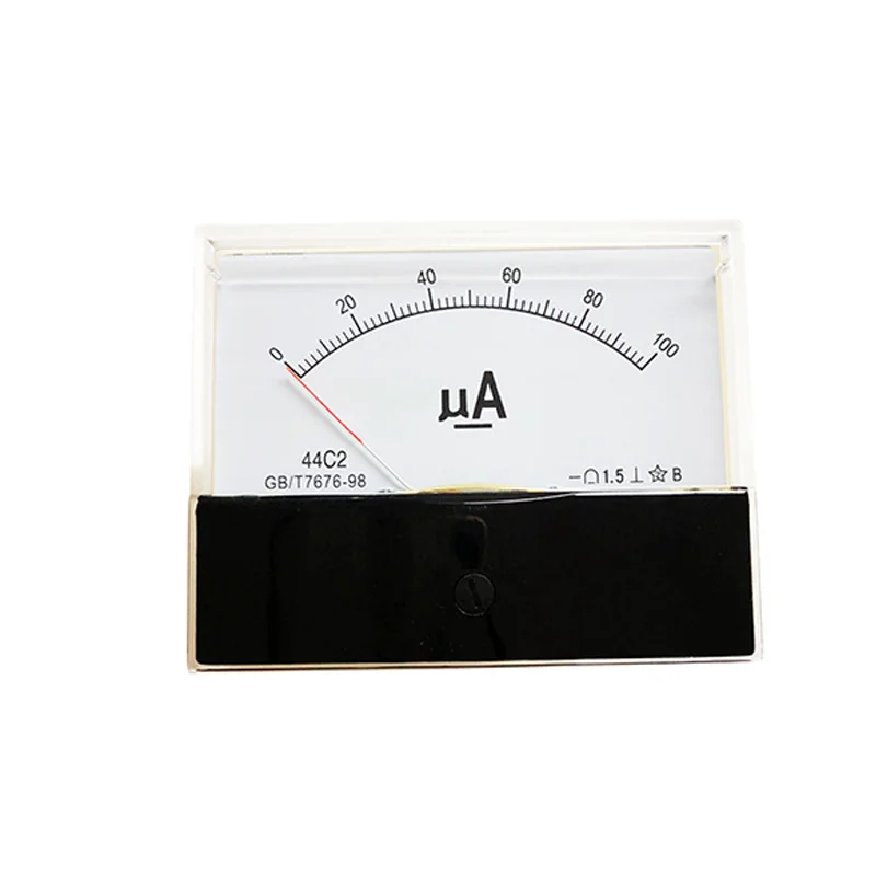 44C2-uA DC Positive And Negative Microampere Ammeter Mechanical Head 50uA 100uA 200uA 500uA 100*80mm