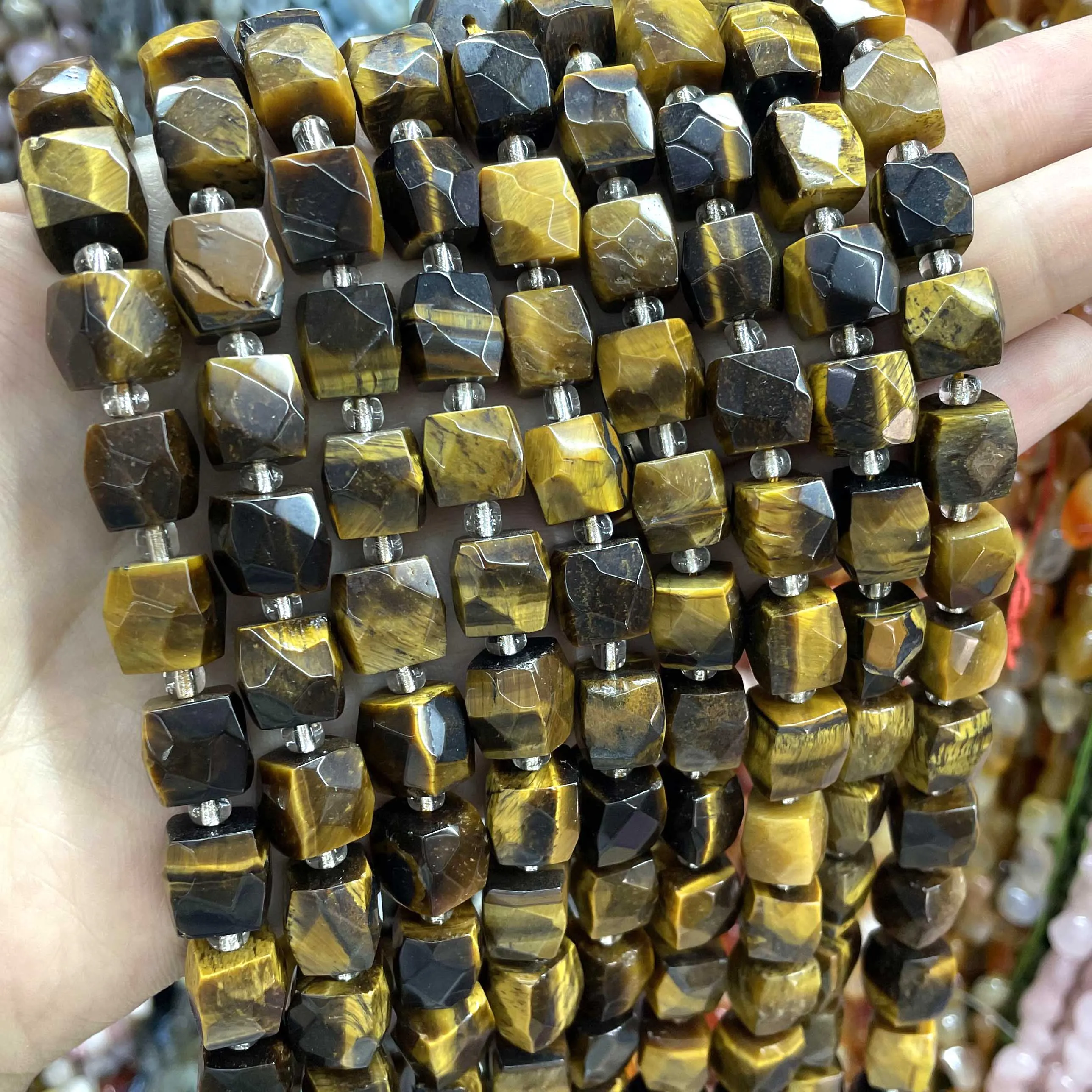 8 10mm Faceted Natural Stone Citrines Amazonite Quartz Jades Aquamarines Spacer Beads For Jewelry Making Diy Necklace Bracelet