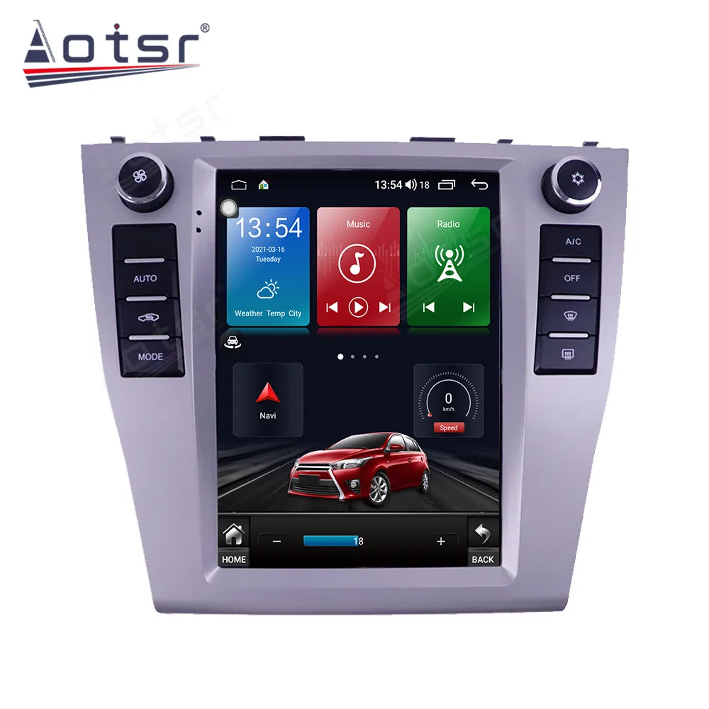 128GB Android Tesla Style For Toyota Camry 2006 - 2011Car Radio Carplay Multimedia Vedio Player GPS Auto Navi Stereo DVD Head