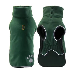 Fleece Dog Jacket Spring Warm Dog Clothes for Small Medium Large Dogs Reflective Windproof Outdoor Pet Coat Elastic Belly Corgi