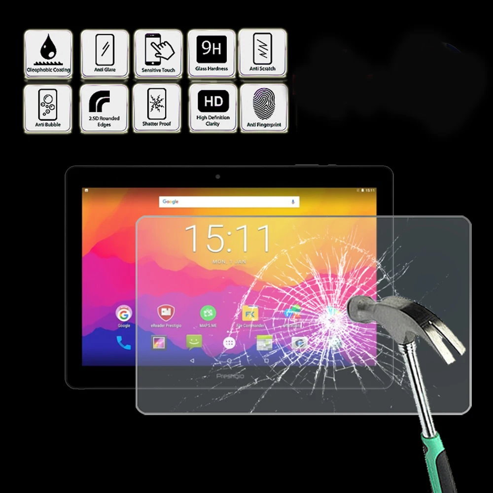 For Prestigio Grace 5791 4G - Tablet Tempered Glass Screen Protector Cover Anti Fingerprint Screen Film Protector Guard Cover