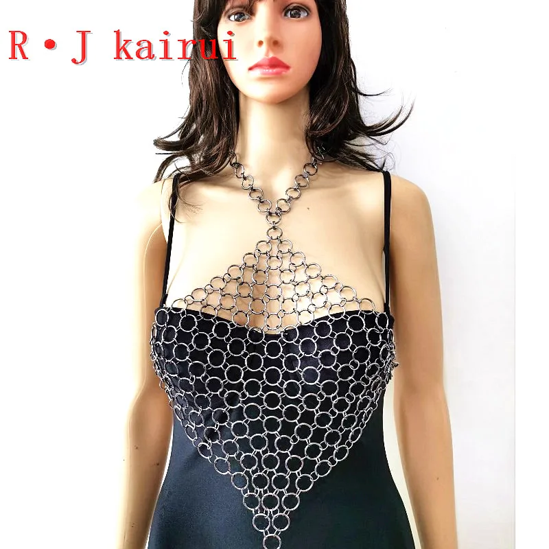 

New RJBY02 Fashion Women Gray Rings Layers Top Bra Body Chains Body Costume Jewelry 3 Colors