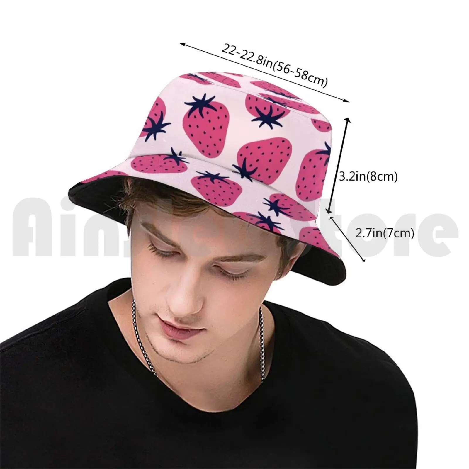 Strawberry Pattern Sun Hat Foldable UV Protection Strawberry Fruit Jamiemaher15 Pink Fruity Summer Sweet Pattern Berries