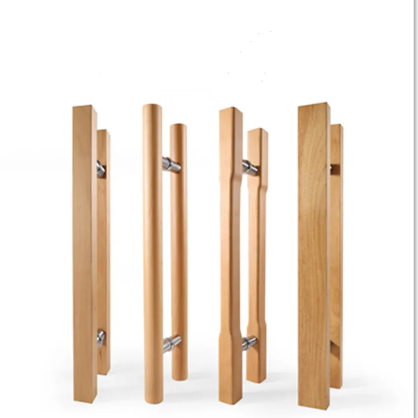 Imagem -03 - Moderno Simples Porta de Vidro de Madeira Maciça Porta Deslizante Porta de Madeira Puxador de Porta Dupla Face 300 400 600 800 mm