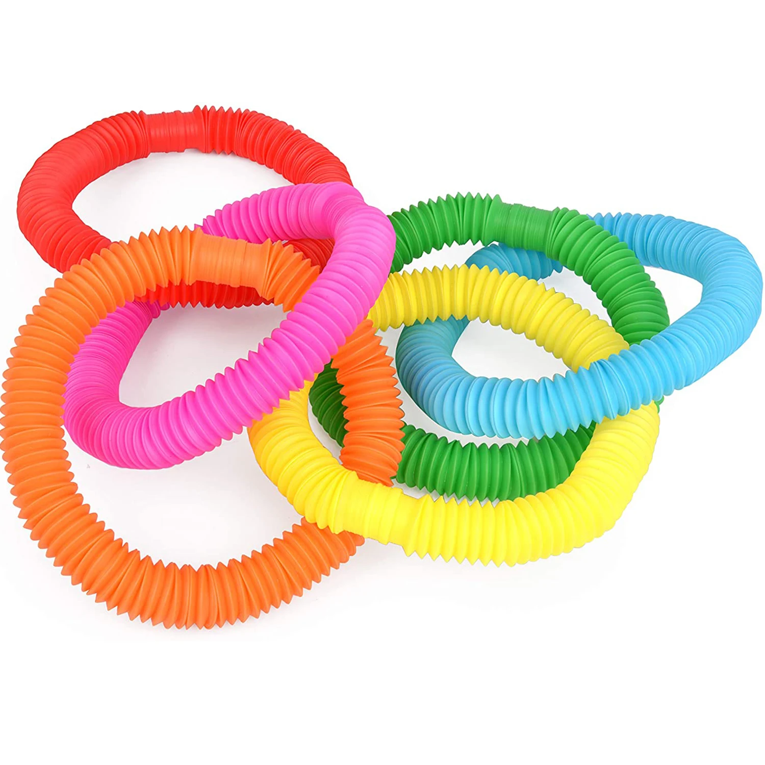 2/5PCS Mini Pop Tubes Sensory Toy For Kids Adult Creative Magical Plastic Bellows Squeeze Folding Fidget Stress Relief Toy 1.9cm