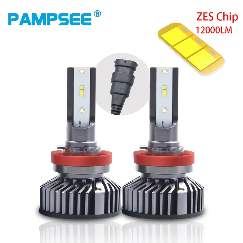 

Лампа светодиодная PAMPSEE, 2 шт., H1, H4, H11, H8, H9, H7, H4, с чипами ZES, 12000LM, для Автомобильного головного светильник, автомобиля, лампада 9005, HB3 светодиодный 9006