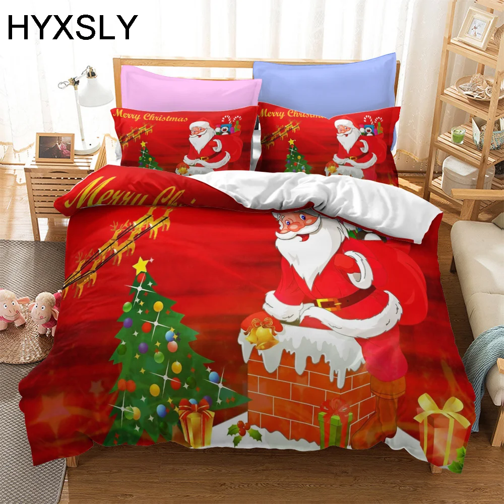 

Christmas Bedding Set For Kids Santa Claus And Tree Snowman Cat Bedspreads Comforter Duvet Cover And Pillowcase Children's Gift