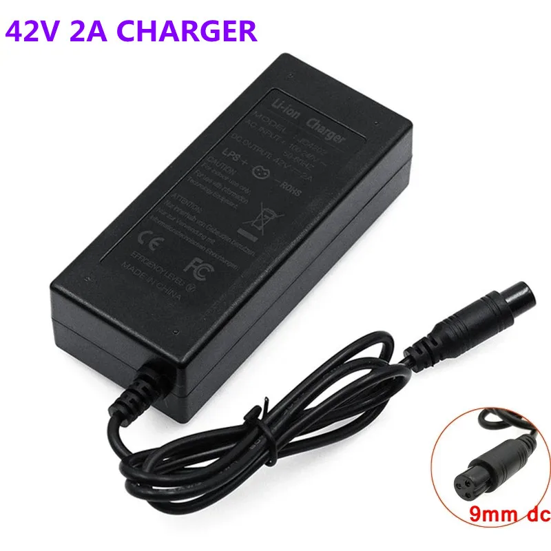 DC 42V 2A Lithium Battery Charger For 36V 10AH 12AH 20AH Hoverboard Mono Wheel Gyroscope Electric Self Balance Car AC 110V 220V