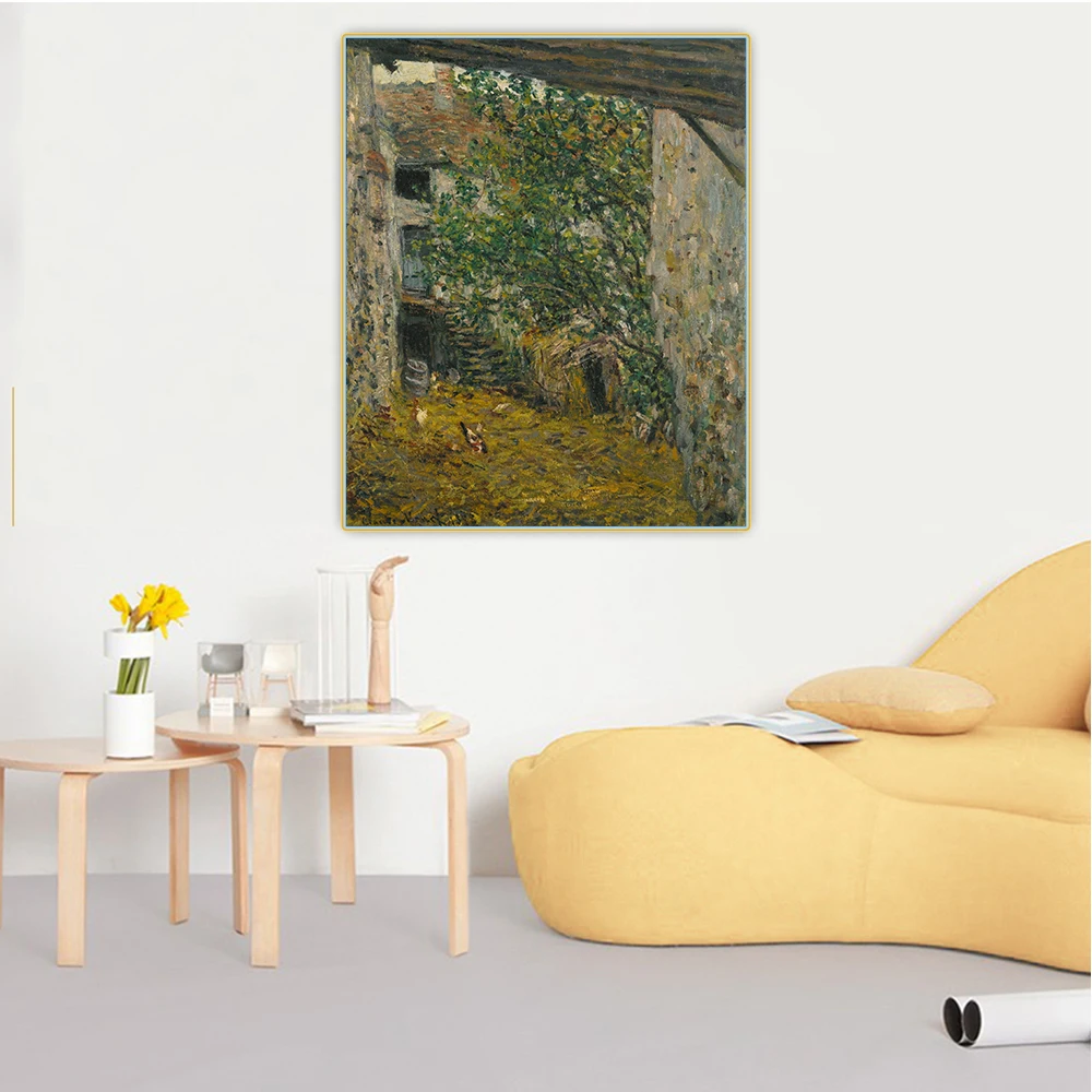 

Citon Claude monet《Farmyard, 1878》Canvas Art Oil Painting Artwork Poster Picture Wall Background Decor Home Decoration