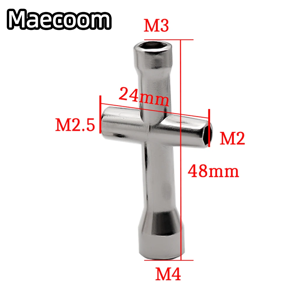 M2 M2.5 M3 M4 3D Printing Nozzles Wrench Screw Nut Hexagonal Cross Mini Wrench Spanner Maintenance Tool 4 Size