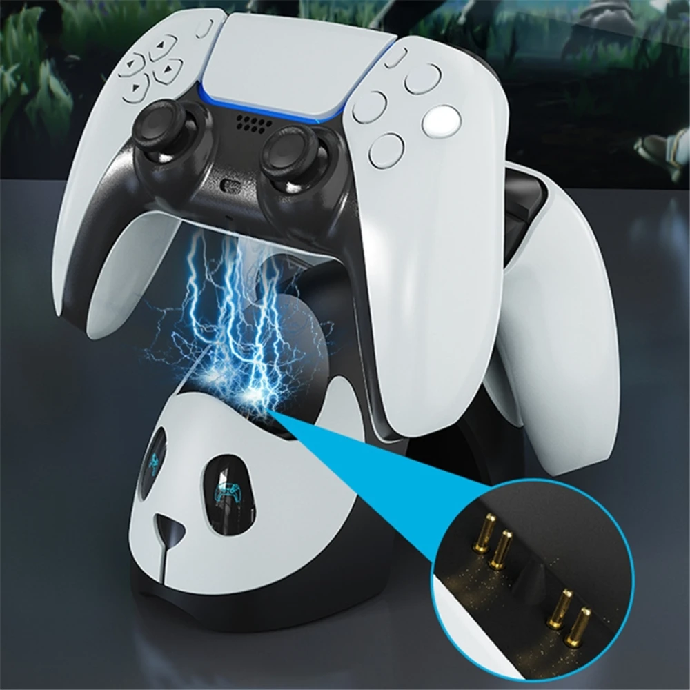 Dual Charger Dock for PS5 playstation 5 Lovely Panda Controller Fast Charger Stand Gamepad Joystick Charging Station Holder