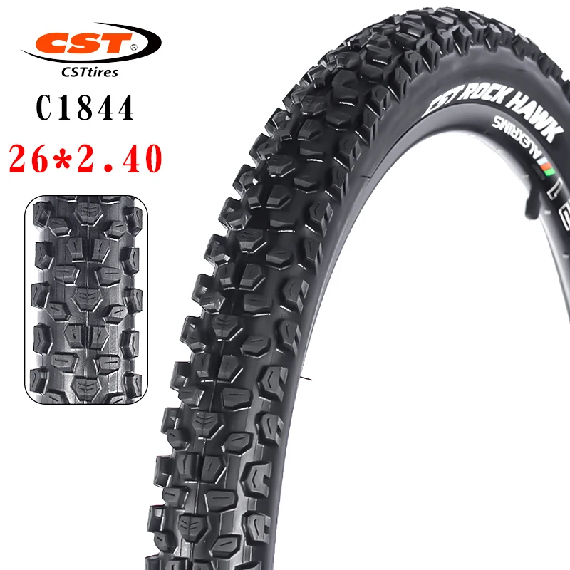 CST ROCK HAWK 산악 자전거 타이어, MTB 자전거 두꺼운 타이어, 26 인치, 27.5 인치, C1844 철사, 26*2.40, 27.5*2.25