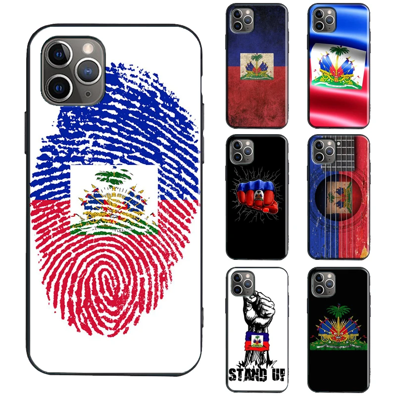 Haiti Haitian Flag TPU Case For iPhone XR X XS Max SE 2020 6S 7 8 Plus 13 Pro 12 mini 11 14 Pro Max Coque Capa