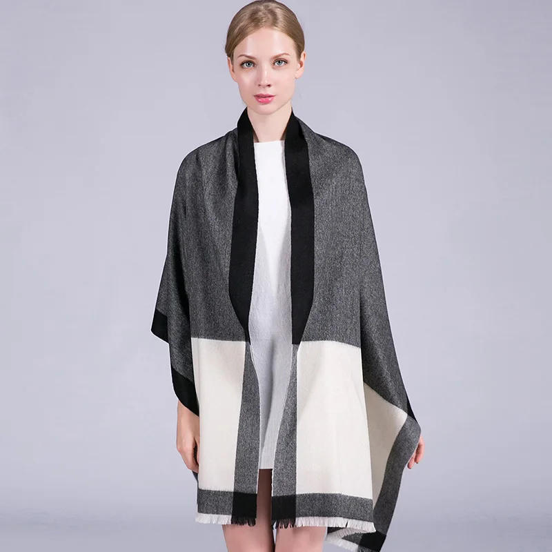 

100% Cashmere Scarf for Women Winter Warm Shawls and Wraps for Ladies Vintage Large Echarpe Pure Cashmere Pashmina 200x60cm